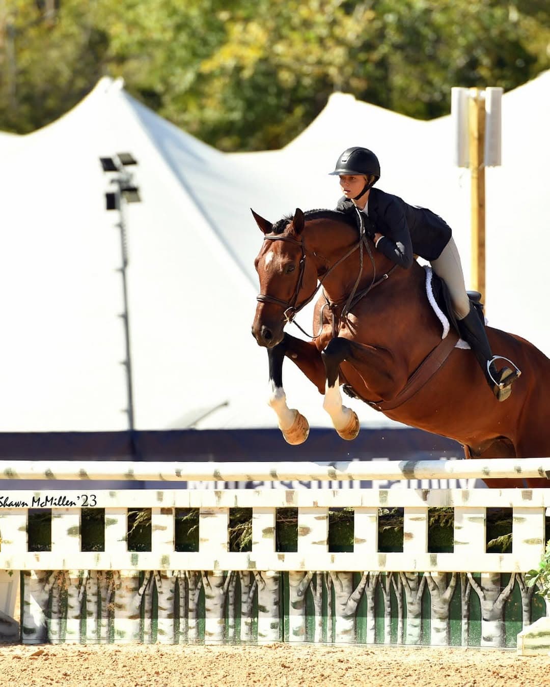 A young rider on course